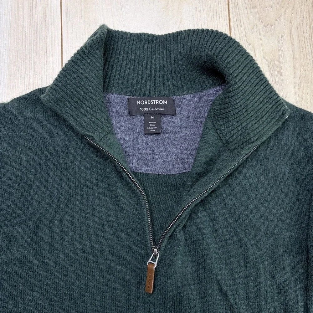 John W. Nordstrom Cashmere 1/4 Zip Knit Sweater Mens Sz Medium Lot Of 2